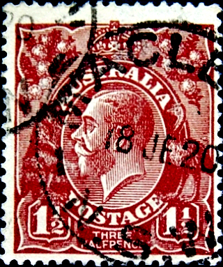 Австралия 1919 год . Король Георг V . 1,5 p . Каталог 2,25 $. 